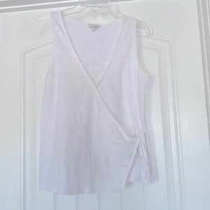 New Lucky Brand White Eyelet Sleeveless Top, Small
